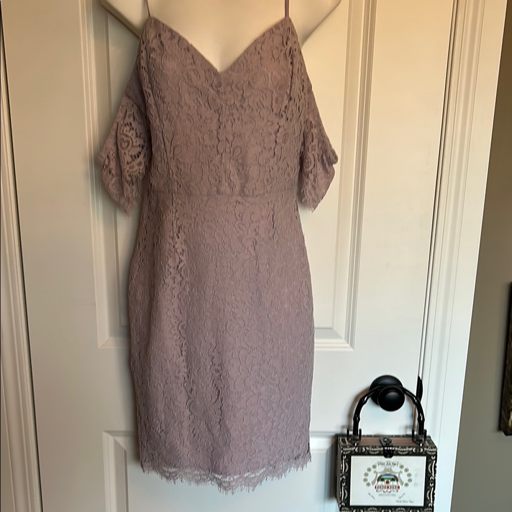 Dynamite light mauve lace  Dress Sweetheart Neckline